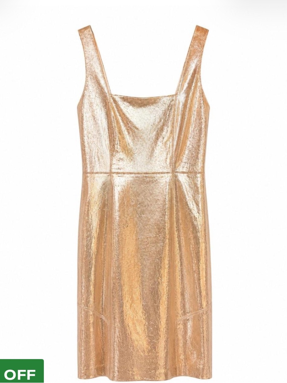 NWT Y2k Alice and Olivia Metallic Gold Sleeveless Sheath Dress